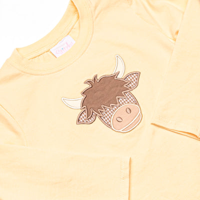 Highland Herd Applique Pant Set, Yellow