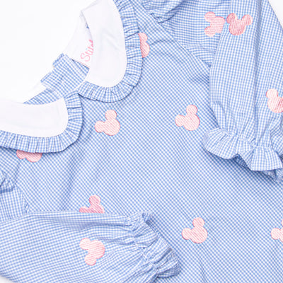 Oh Toodles Embroidered Long Sleeve Dress, Blue