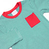 Evan Pant Set, Red and Green Stripe
