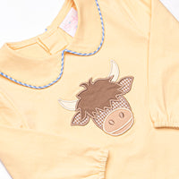 Highland Herd Applique Bloomer Set, Yellow