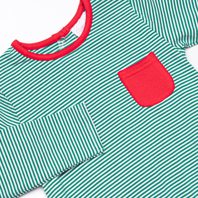 Ethan Pocket Bubble, Red and Green Stripe
