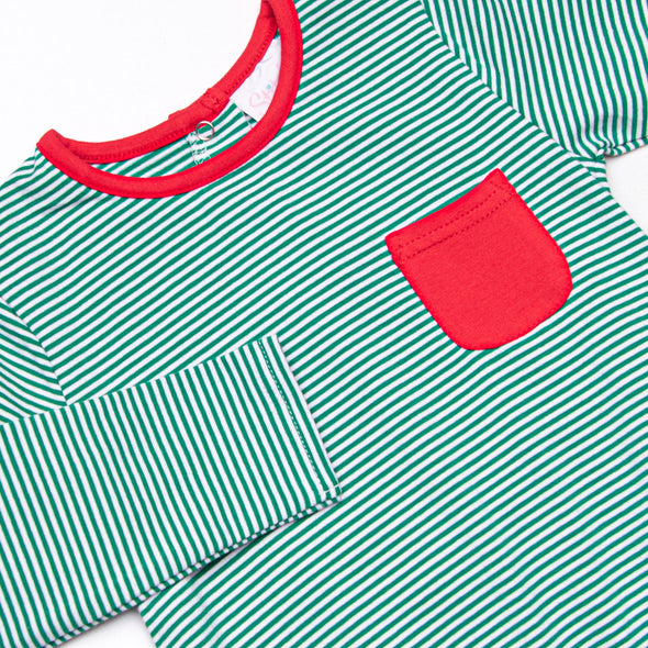 Ethan Pocket Bubble, Red and Green Stripe