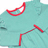 Gracie Romper, Red and Green Stripe