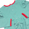 Gracie Romper, Red and Green Stripe