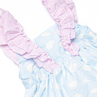 Pink Shoreline Shells Ruffle Dress, Blue