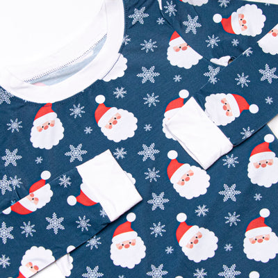 Seasonal Snowfall Bamboo Pajama Set, Navy