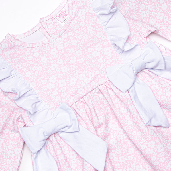 Garden Gate Bow Legging Set, Pink