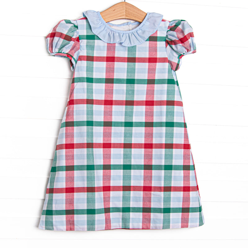 pink and green plaid dress Plaid Pink Green & White Long Sleeved Dress Dress for girls wedding dresses for parties summer women"s suit