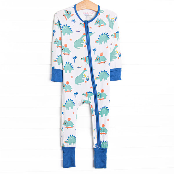 Summer Saurus Bamboo Zippy Pajama, Green