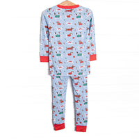 Pups and Presents Bamboo Pajama Set, Blue