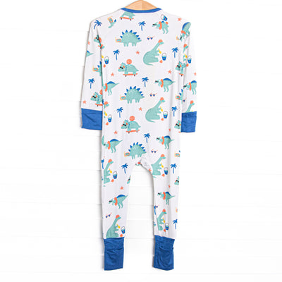 Summer Saurus Bamboo Zippy Pajama, Green