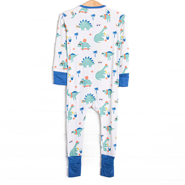 Summer Saurus Bamboo Zippy Pajama, Green