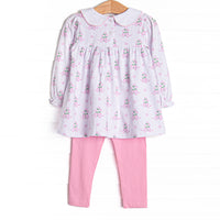 Thanks a Bunch Collared Legging Set, Pink
