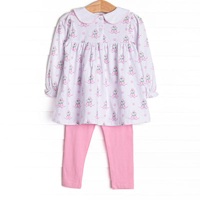 Thanks a Bunch Collared Legging Set, Pink