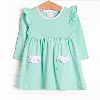 Everly Long Sleeve Dress, Mint Green