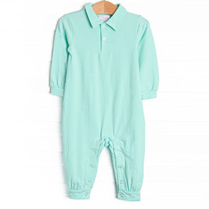 Levi Long Romper, Mint Green