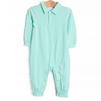 Levi Long Romper, Mint Green