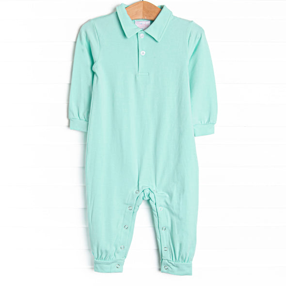 Levi Long Romper, Mint Green