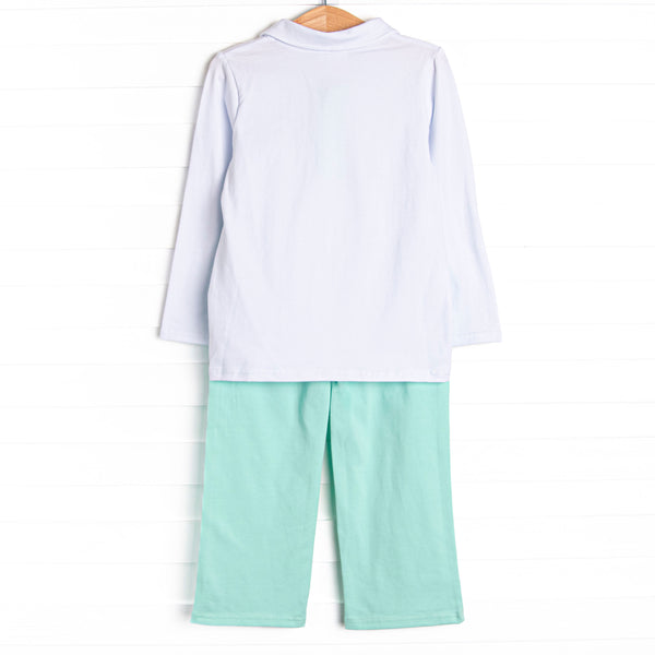 Levi Pant Set, Mint Green
