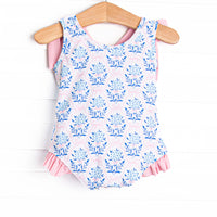 Bluebell and Bloom One Piece, Blue and Pink