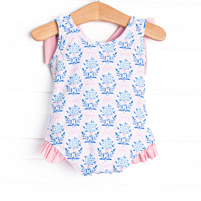 Bluebell and Bloom One Piece, Blue and Pink