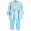 Maisie Pocket Legging Set, Aqua Stripe