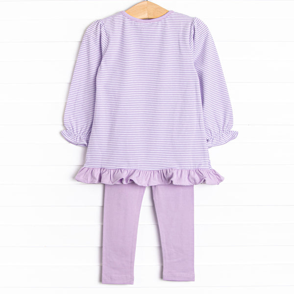 Day at the Museum Applique Legging Set, Purple