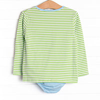 Noah Diaper Set, Blue and Light Green Stripe