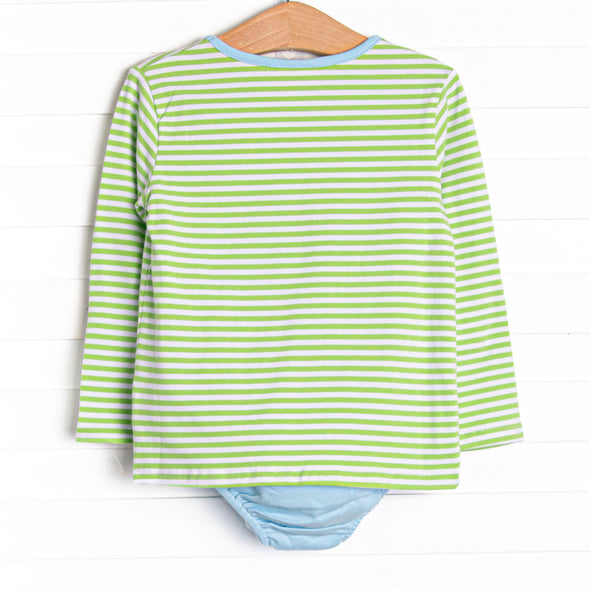 Noah Diaper Set, Blue and Light Green Stripe