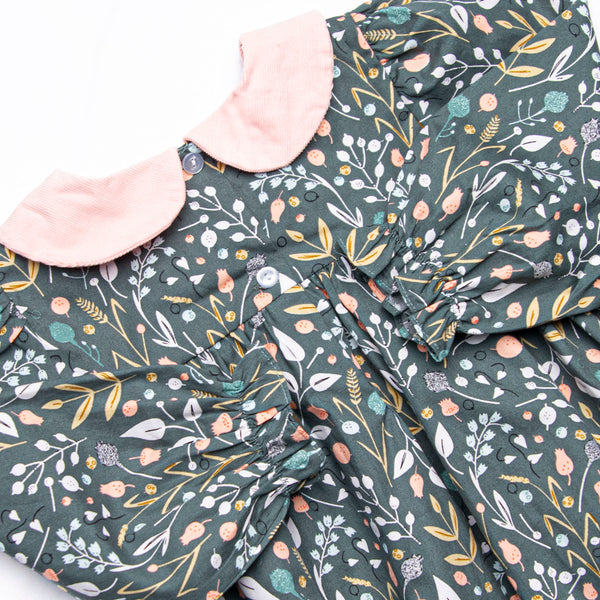 Jana Long Sleeve Bubble, Sage Floral