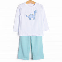 Day at the Museum Applique Pant Set, Green