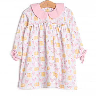 Hay Bale Hens Dress, Pink