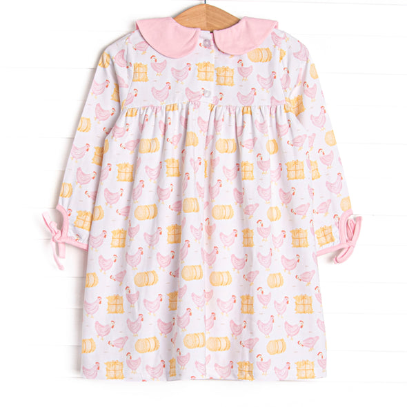 Hay Bale Hens Dress, Pink