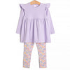 Island Blooms Legging Set, Purple