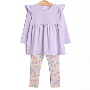 Island Blooms Legging Set, Purple