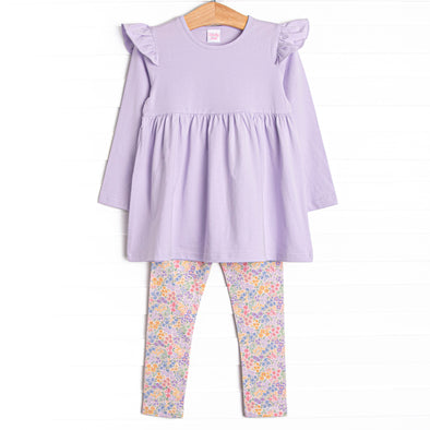Island Blooms Legging Set, Purple