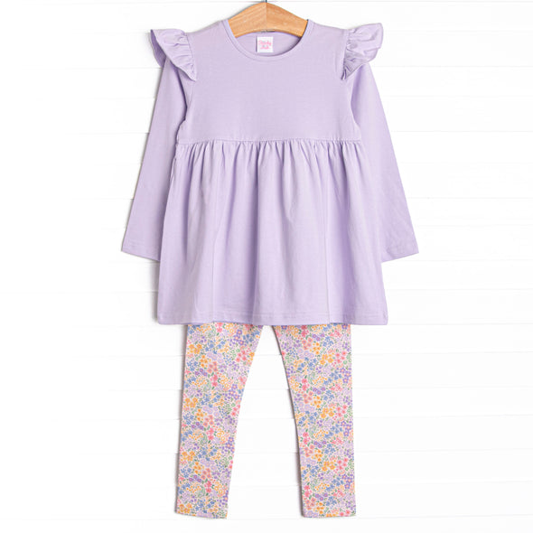 Island Blooms Legging Set, Purple