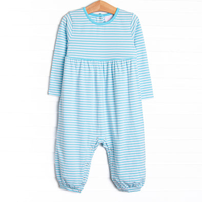 Charles Romper, Aqua Stripe