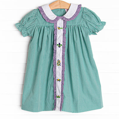 Let the Good Times Roll Embroidered Dress, Purple