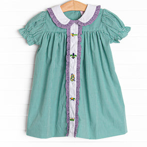 Let the Good Times Roll Embroidered Dress, Purple