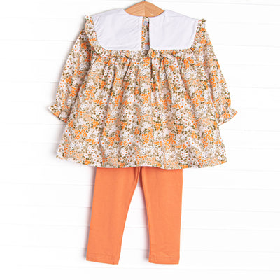 Forest Floor Florals Legging Set, Orange