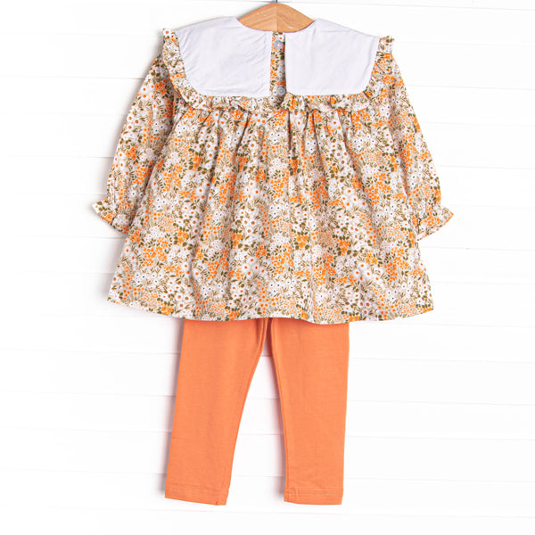 Forest Floor Florals Legging Set, Orange