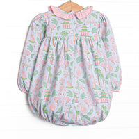 East Wind Luck Long Sleeve Ruffle Neck Bubble, Green