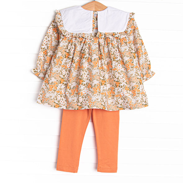 Forest Floor Florals Legging Set, Orange