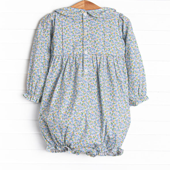 Prim Petals Smocked Bubble, Blue
