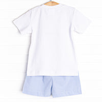 Magical Snacks Applique Short Set, Blue