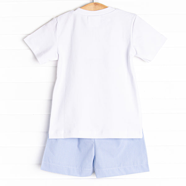 Magical Snacks Applique Short Set, Blue