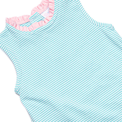 Grace Pocket Dress, Light Pink and Mint Stripe