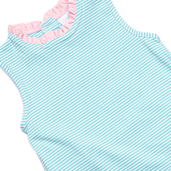 Grace Pocket Dress, Light Pink and Mint Stripe