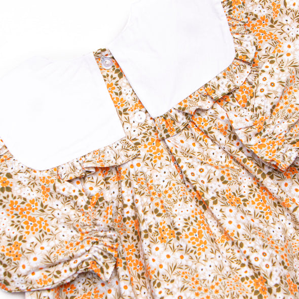 Forest Floor Florals Romper, Orange